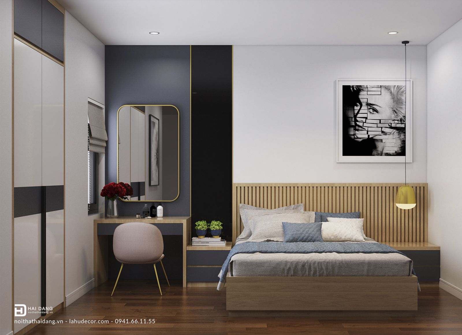Không gian phòng ngủ hài hòa, trang nhã