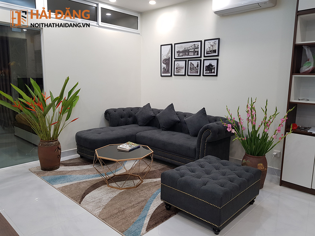 Sofa nỉ tân cổ điển chị Trang T1 Times City