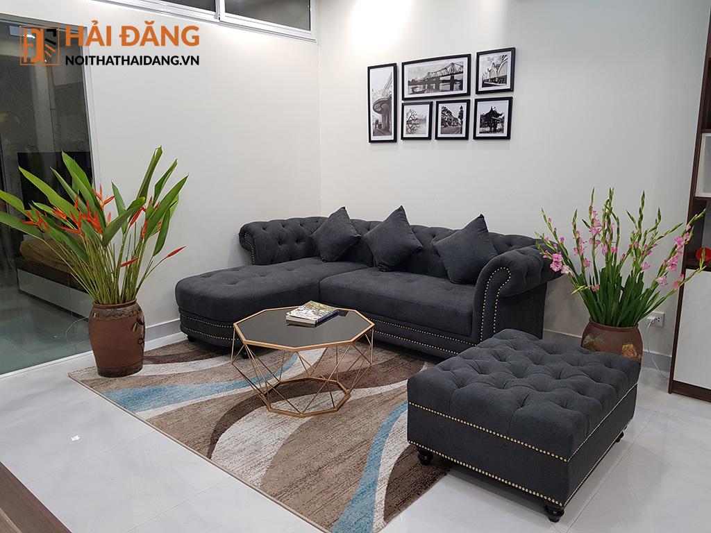 Sofa nỉ tân cổ điển chị Trang T1 Times City