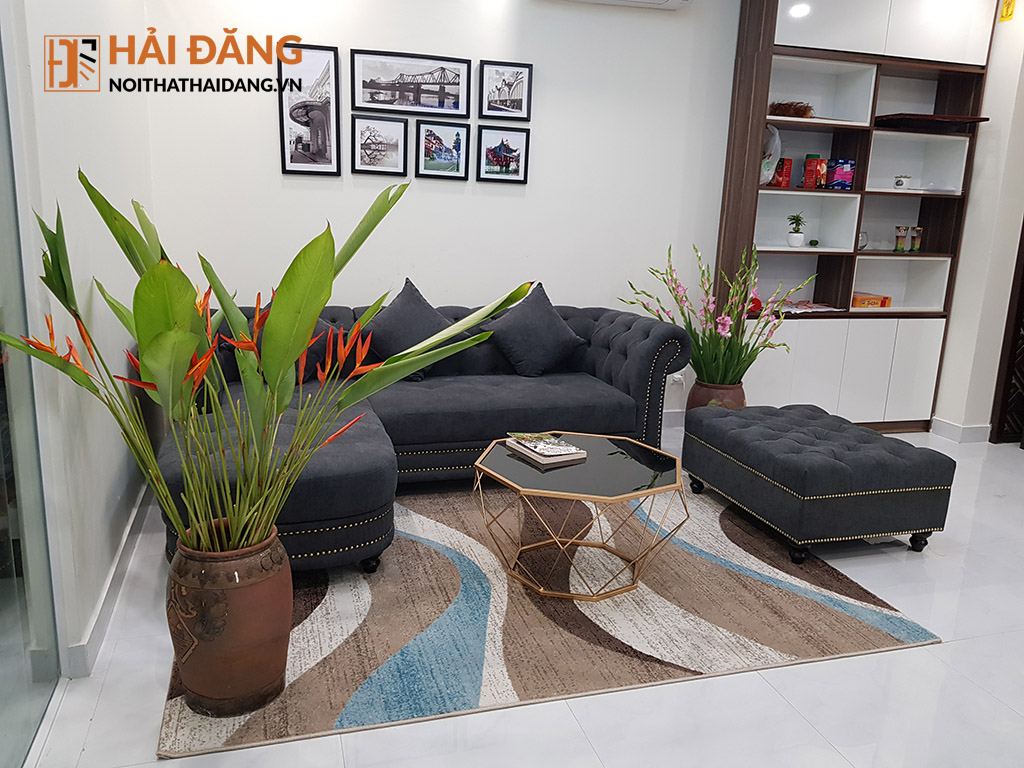 Sofa nỉ tân cổ điển chị Trang T1 Times City