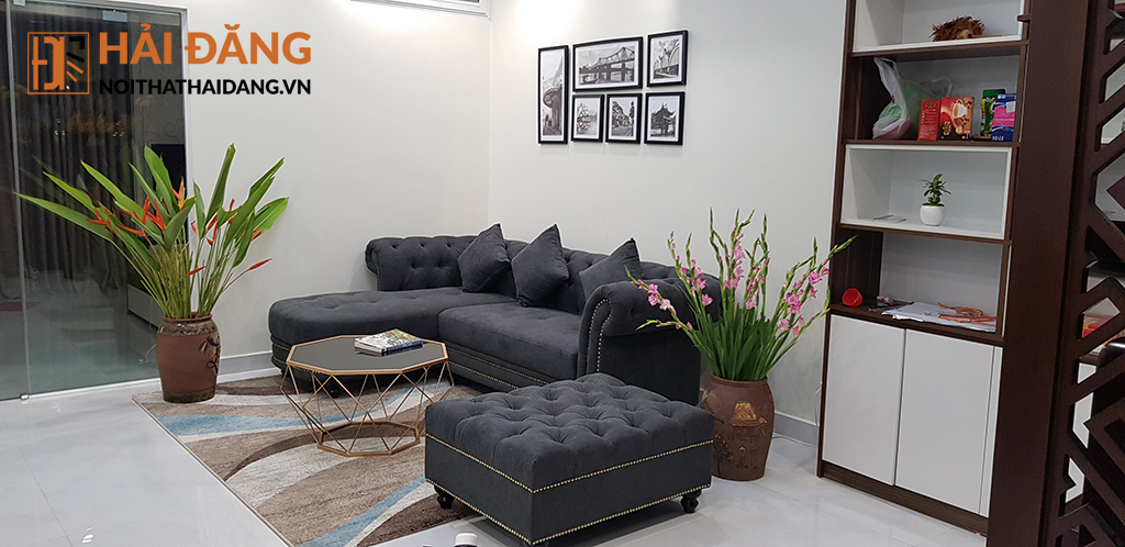 Sofa nỉ tân cổ điển chị Trang T1 Times City