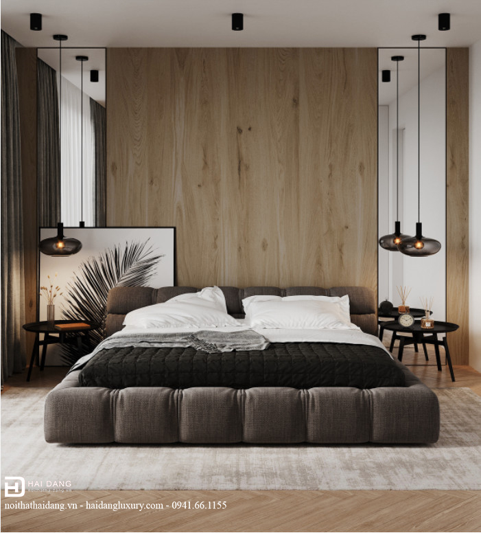 Nội thất phòng ngủ nhỏ với màu sắc nhẹ nhàng thư giãn