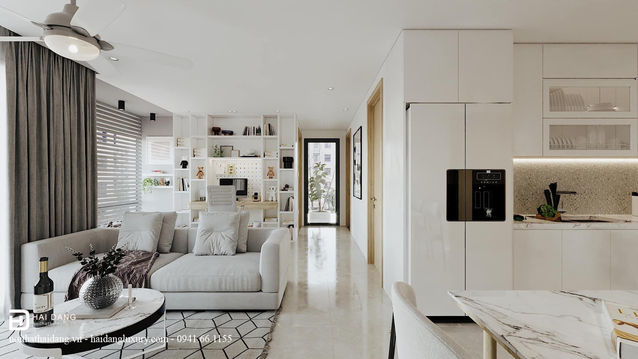 Thiết kế và thi công nội thất chung cư Vinhomes Smart City 2PN